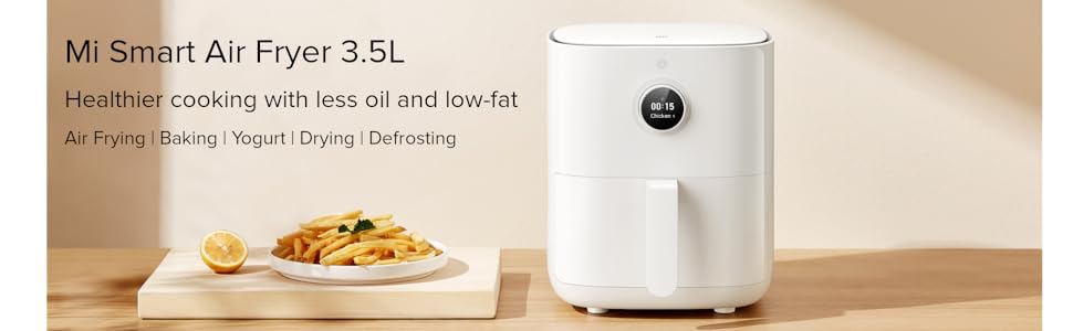 Xiaomi Mi Smart Air Fryer 3.5L 100+ in-app recipes, automatic heat and time control