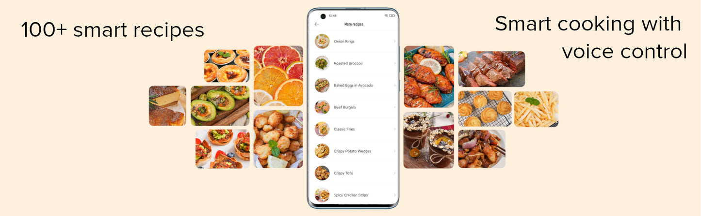 Xiaomi Mi Smart Air Fryer 3.5L 100+ in-app recipes, automatic heat and time control