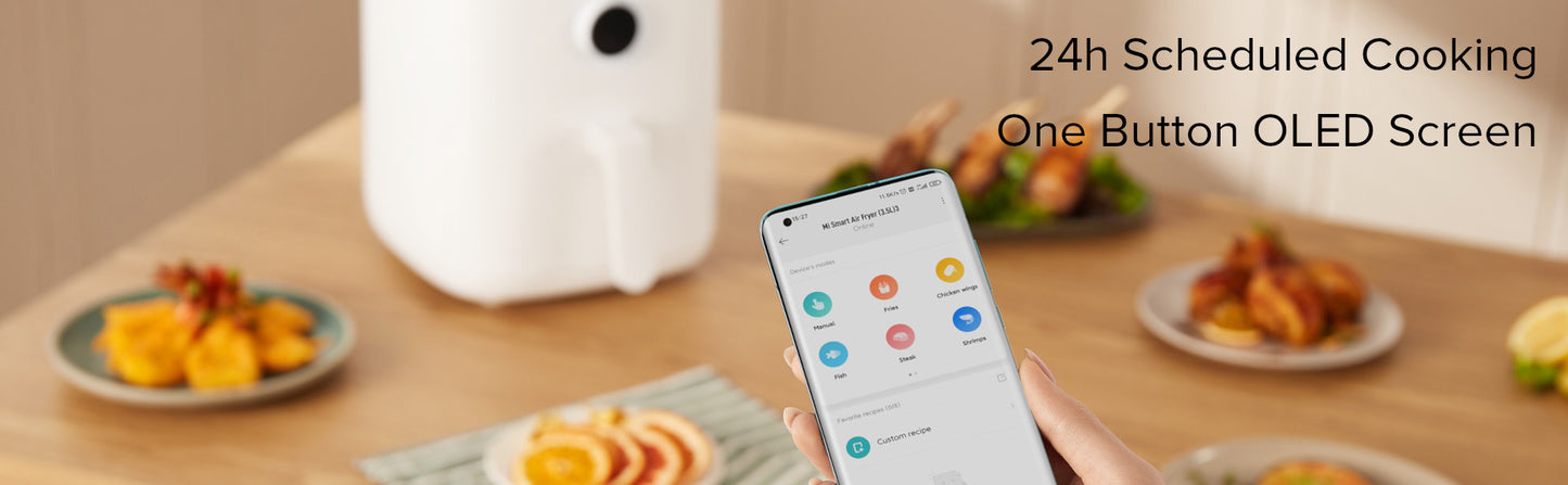 Xiaomi Mi Smart Air Fryer 3.5L 100+ in-app recipes, automatic heat and time control