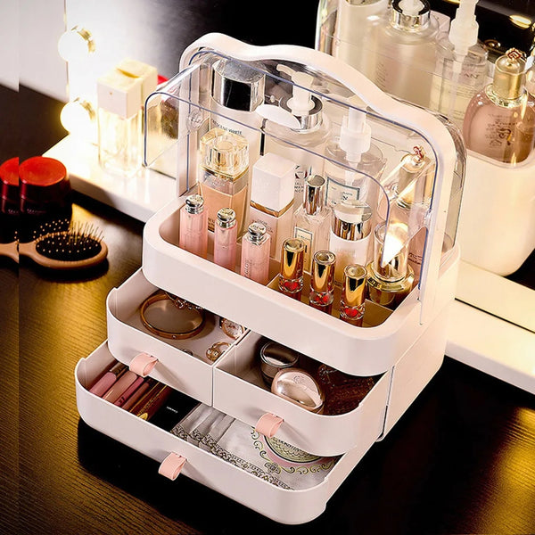 Acrylic Double Door Cosmetic Organizer