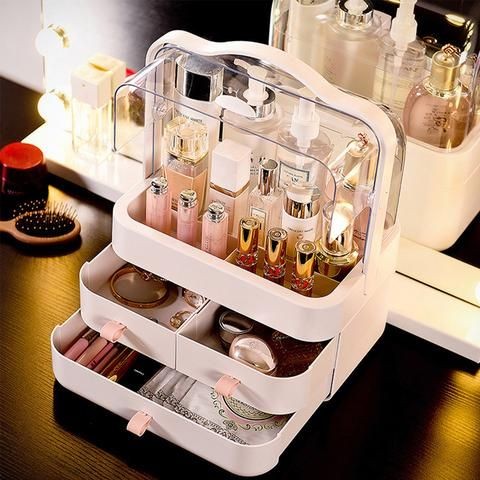 Acrylic Double Door Cosmetic Organizer