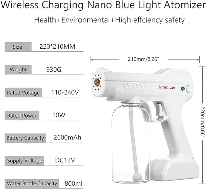 Portable Electric ULV Sprayer with Blue Light Steam Cleaner Gun