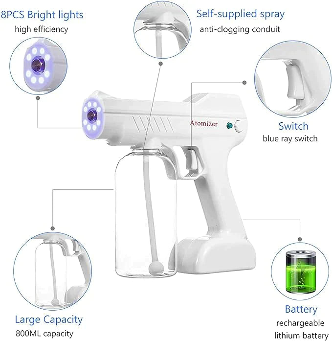 Portable Electric ULV Sprayer with Blue Light Steam Cleaner Gun