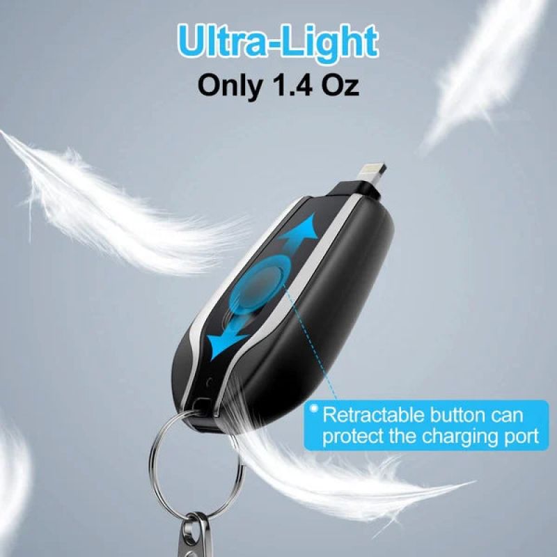 Portable IPhone  Keychain Charger  | Fast Charging Backup Power Bank For IPhone Devices