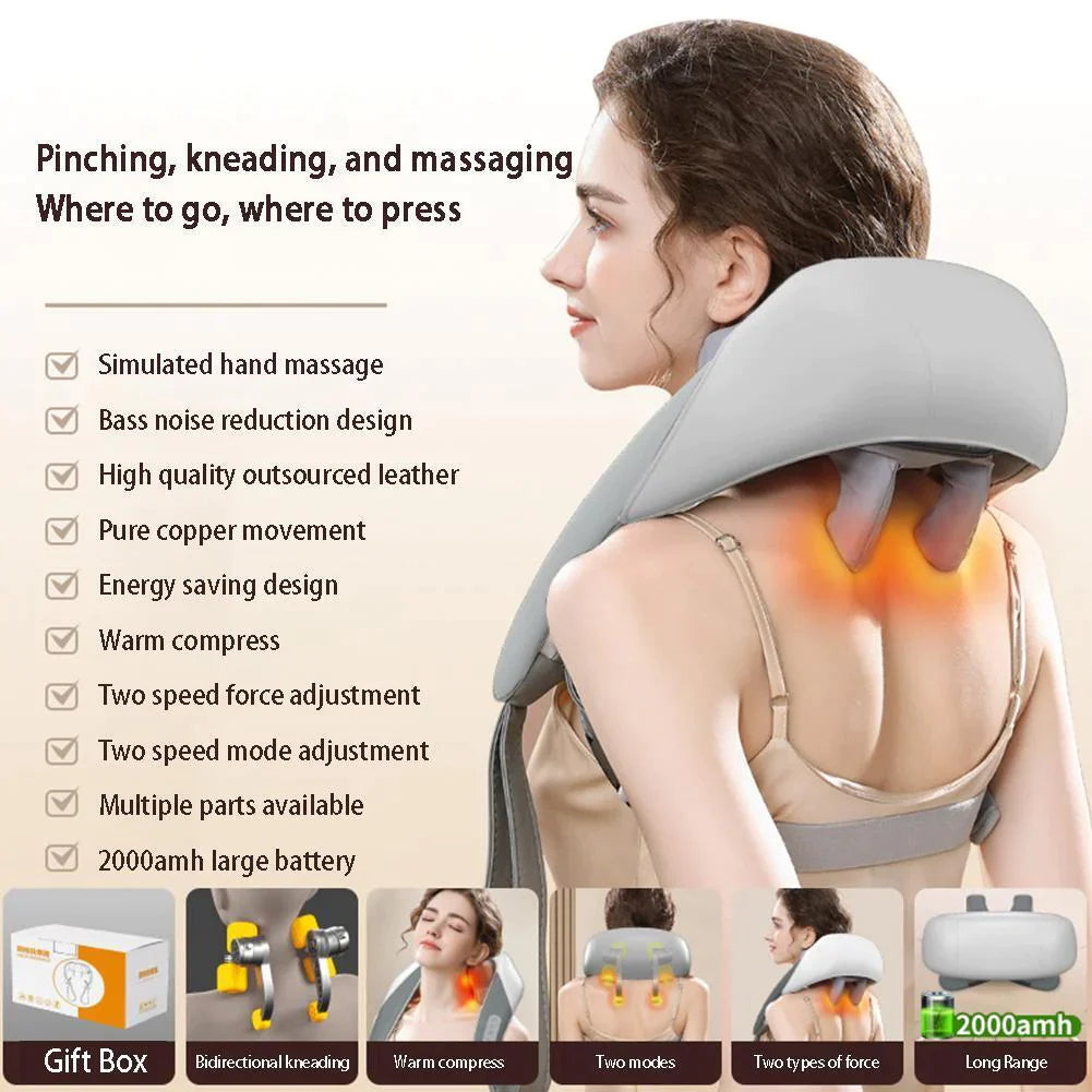 Celwow Neck Shoulder Back Waist Kneading Massager