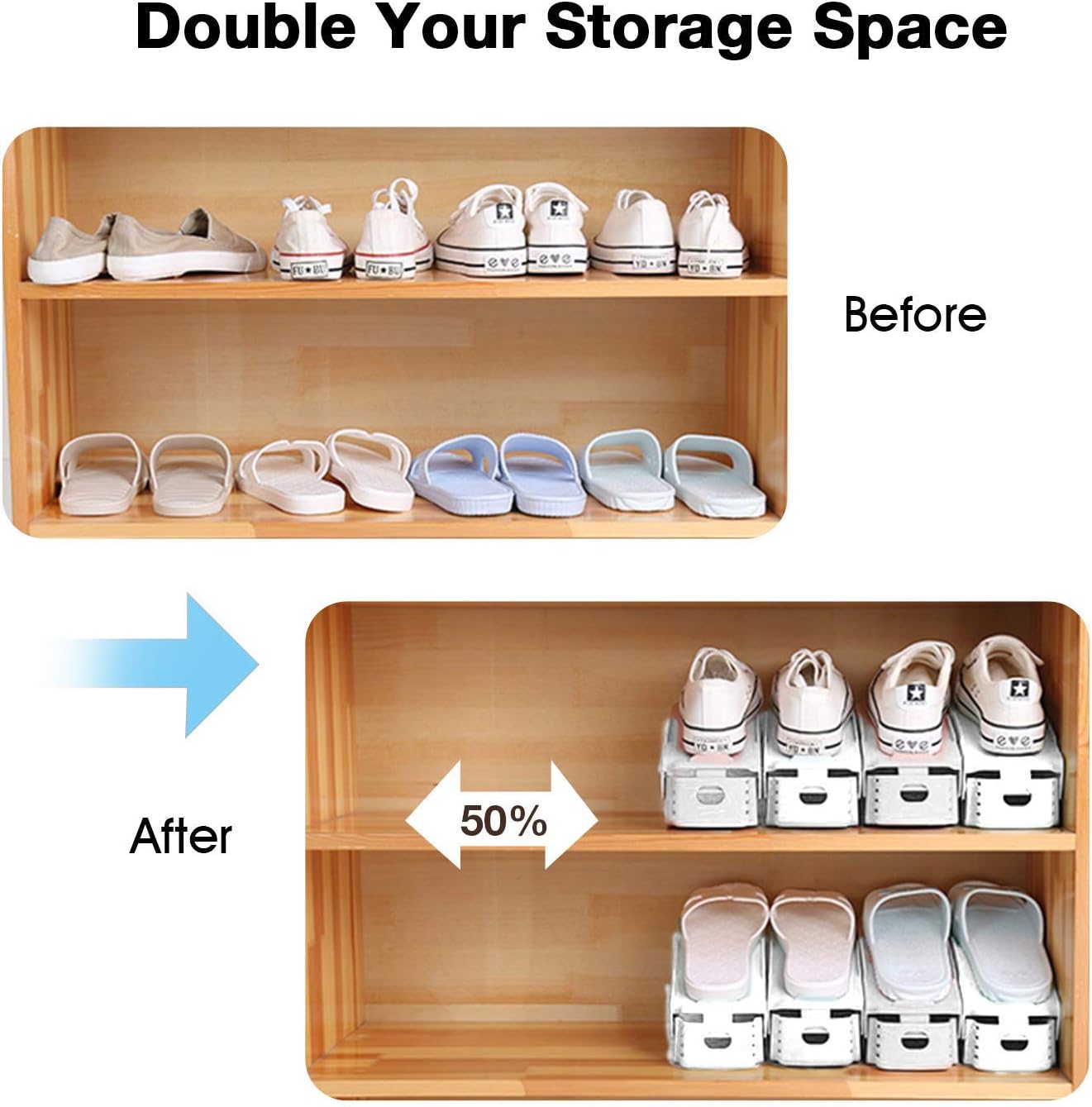 The Adjustable Shoe Rack Space Saver